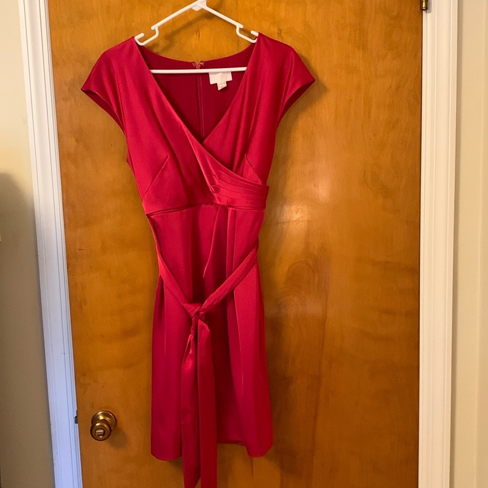 J. Crew Red V-Neck Cap Sleeve Sundress
